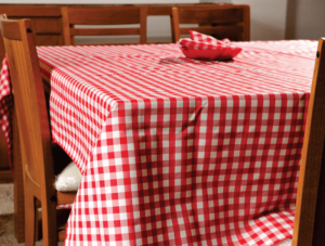 mantel cuadrille rectangular algodon y poliester