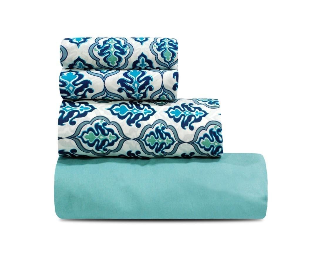 Juego Individual De Sábanas Polialgodón Percale 225 Hilos: Multicolor, Suave Y Lavable (tamaño Individual)
